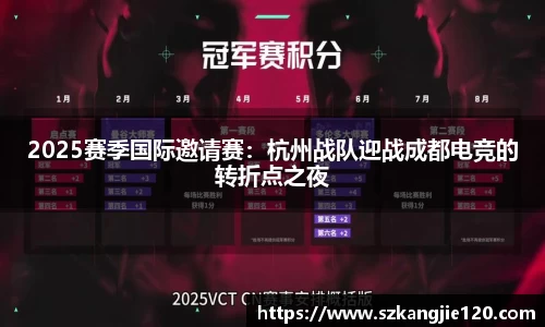 2025赛季国际邀请赛：杭州战队迎战成都电竞的转折点之夜